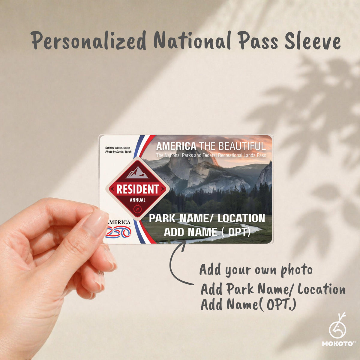 National Parks Pass Card Sleeve, Custom Your Own Parks Card Protector (Pass Not Included)