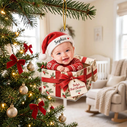 Personalized Baby's First Christmas Ornament, Custom Baby Photo Ornament, Newborn Keepsake Gift for New Parents
