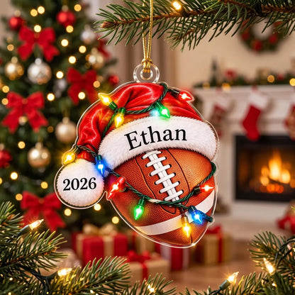 Personalized Sports Christmas Ornament, Custom Name Athlete Ornament, Sports Lover Kids Gift