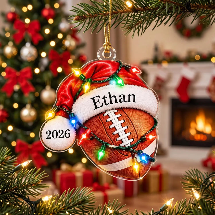 Personalized Sports Christmas Ornament, Custom Name Athlete Ornament, Sports Lover Kids Gift