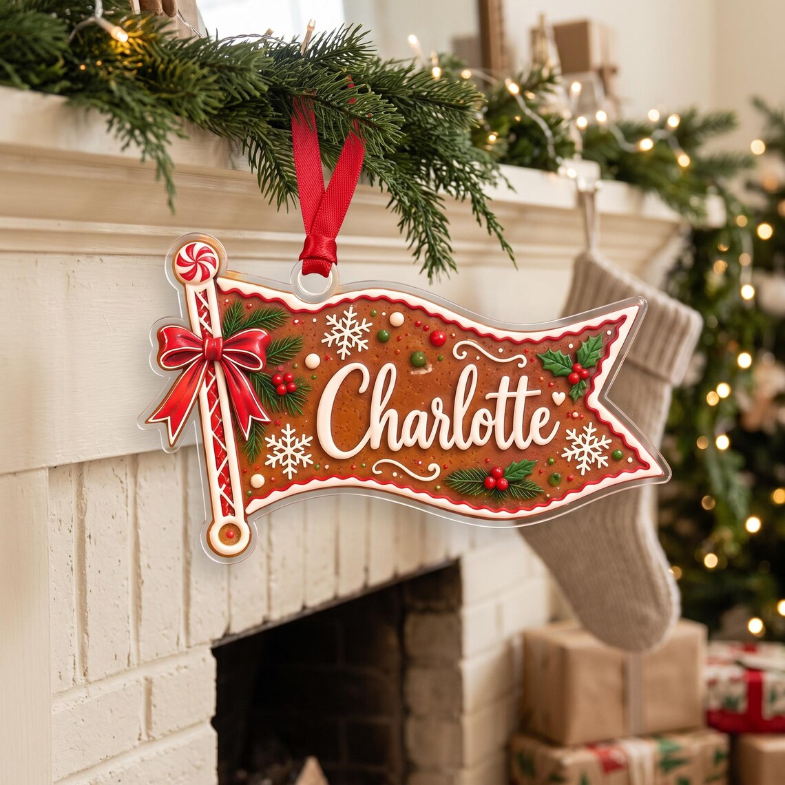 Personalized Christmas Acrylic Ornament, Custom Name Ornament, Holiday Keepsake Gift