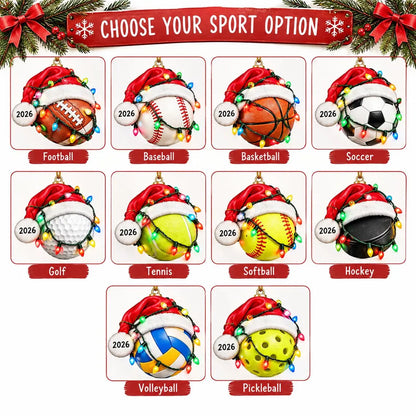 Personalized Sports Christmas Ornament, Custom Name Athlete Ornament, Sports Lover Kids Gift