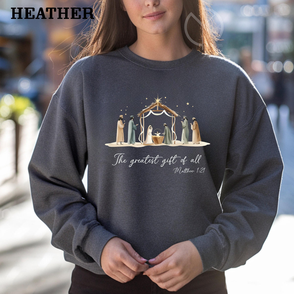 The Greatest Gift of All Nativity Shirt, Christian Christmas Shirt, Jesus Birth Scene, Faith Graphic Tee, Religious Holiday Gift